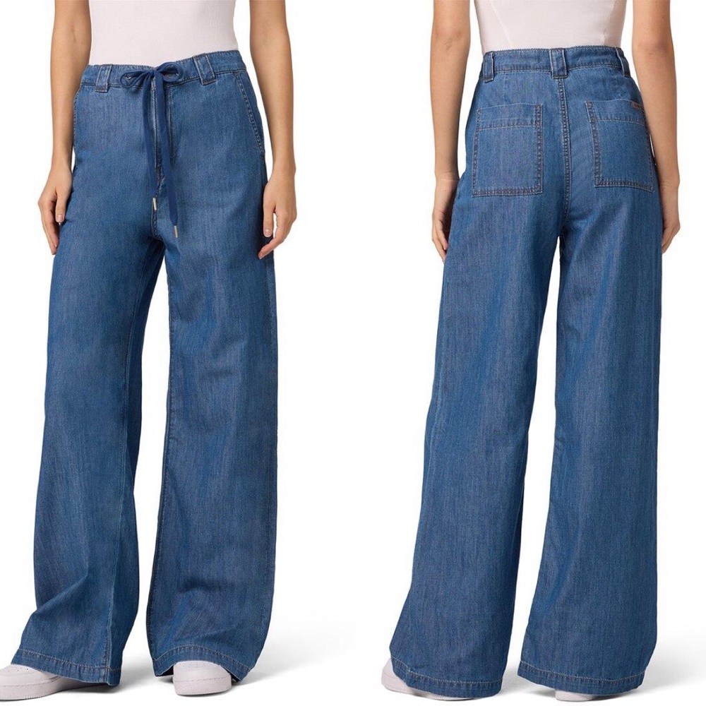 Joe’s Jeans Indigo Drawstring Wide-Leg Jeans